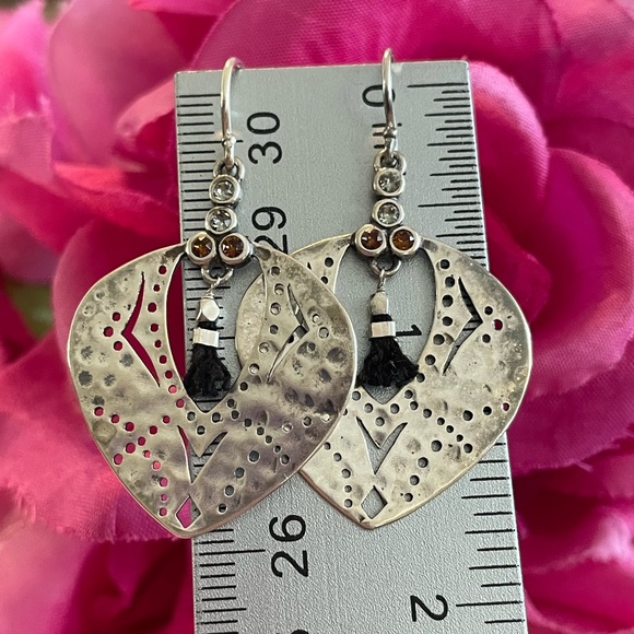 Silpada Sterling Silver Tassel Fringe with Swarovski Crystals Earrings W3382 - Picture 15 of 15